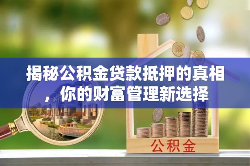 康保揭秘公积金贷款抵押的真相，你的财富管理新选择